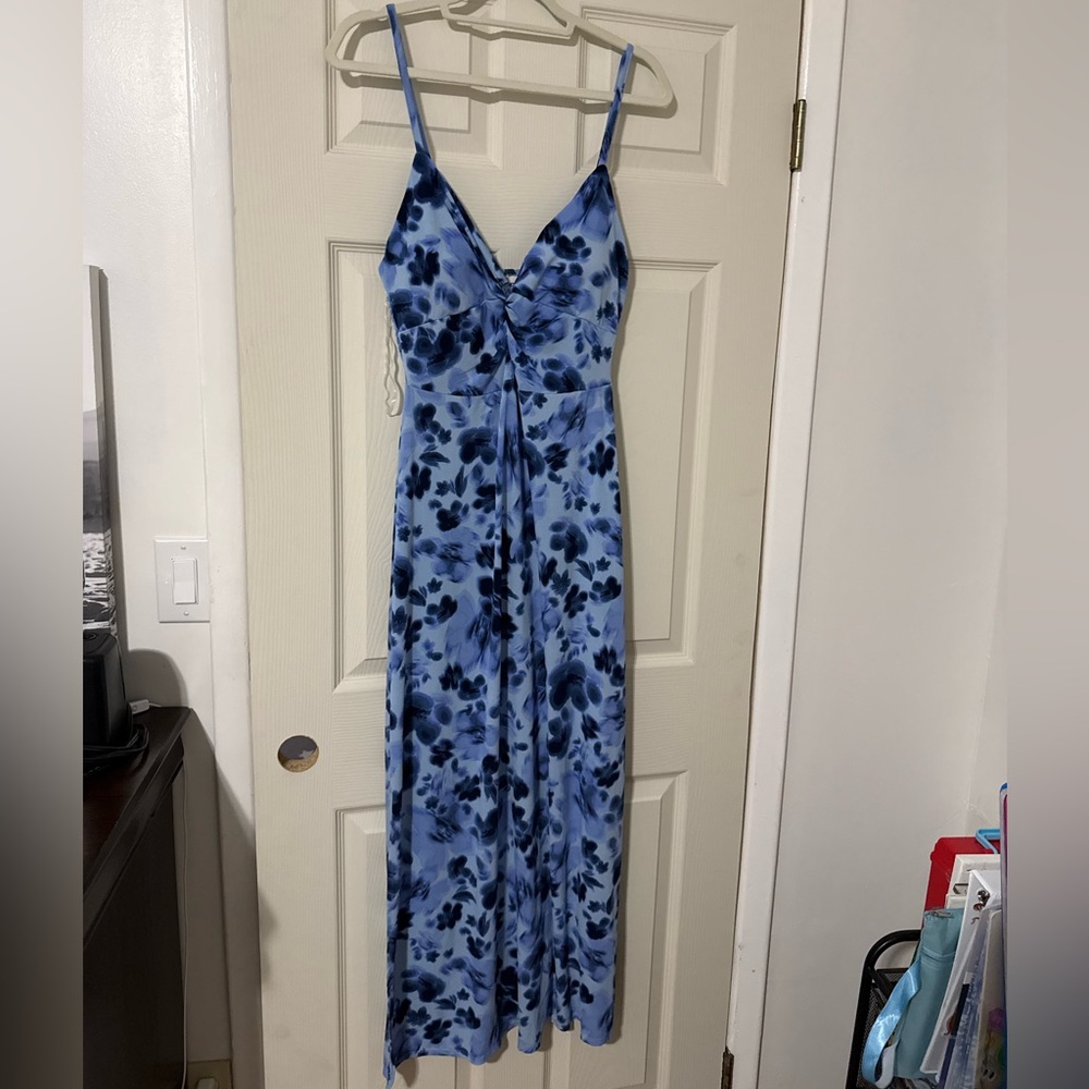 No Boundaries Blue Floral Maxi Dress